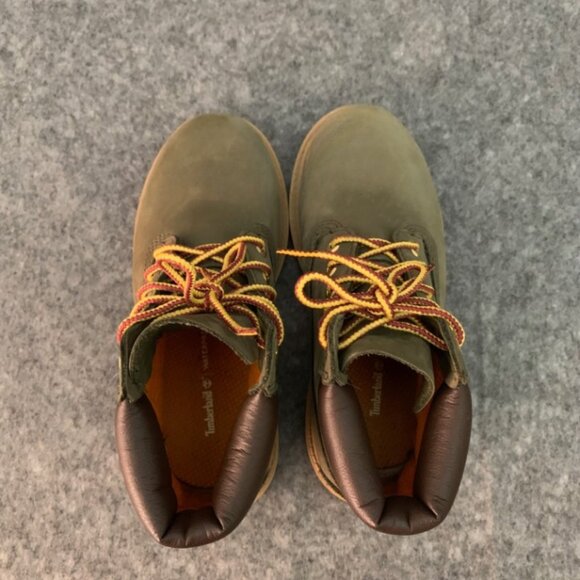 Timberland Green Leather Boys Youth Suede Lace Up Ankle Boots - Picture 7 of 10